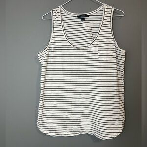 J Crew size Large Women's Striped Tank Top - Black and White